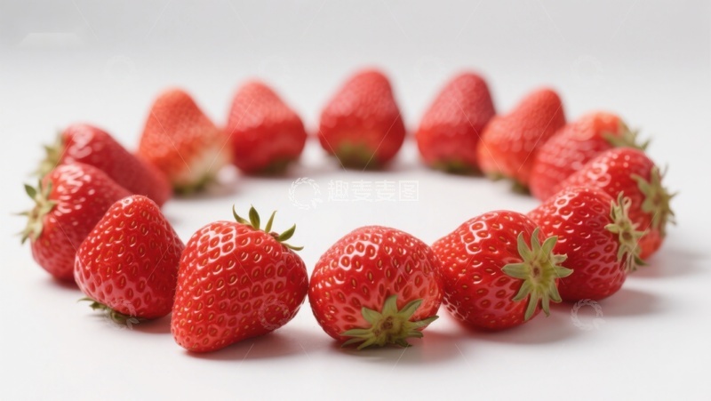 高清大图下载【趣麦麦图】新鲜草莓围成的圆形图案