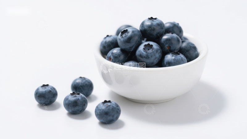 高清大图下载【趣麦麦图】新鲜蓝莓置于白色碗中