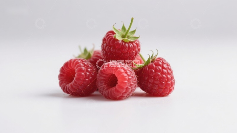 高清大图下载【趣麦麦图】新鲜红莓静置白色背景