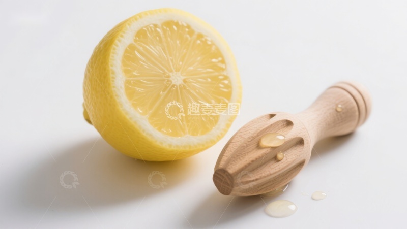 高清大图下载【趣麦麦图】柠檬与木质榨汁器