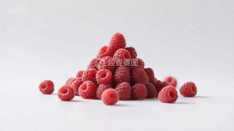 高清大图下载【趣麦麦图】新鲜覆盆子堆叠特写