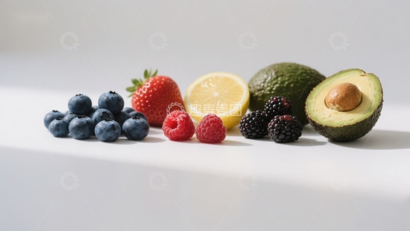 高清大图下载【趣麦麦图】新鲜水果与浆果的健康组合