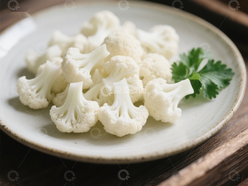 高清大图下载【趣麦麦图】新鲜花椰菜配香草装饰