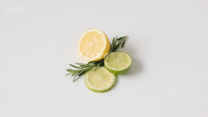 高清大图下载【趣麦麦图】柠檬青柠与迷迭香的清新组合