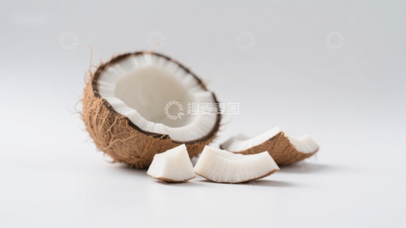 高清大图下载【趣麦麦图】新鲜椰子切片展示