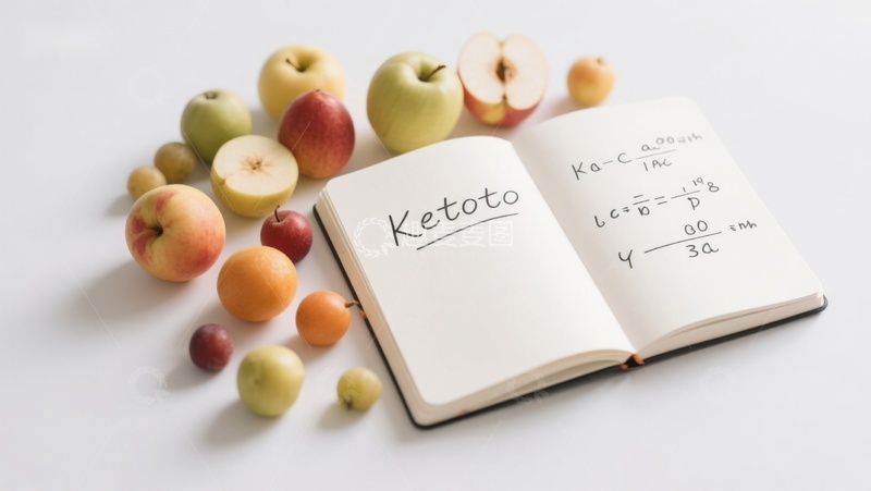 高清大图下载【趣麦麦图】笔记本与水果：健康饮食笔记