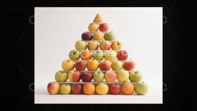 色彩斑斓的苹果金字塔