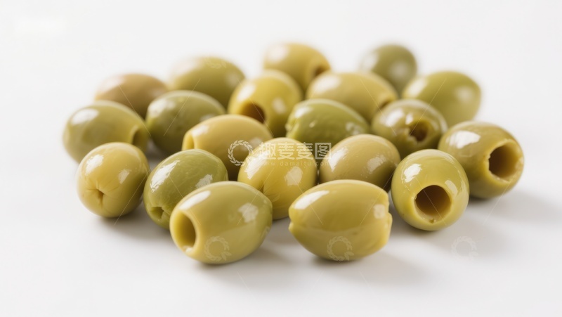 高清大图下载【趣麦麦图】新鲜绿色橄榄堆叠展示