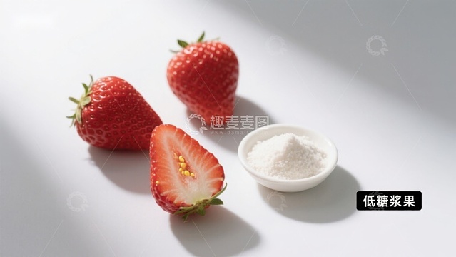 低糖浆果与粉末的健康组合