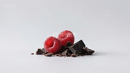 巧克力碎片与新鲜覆盆子