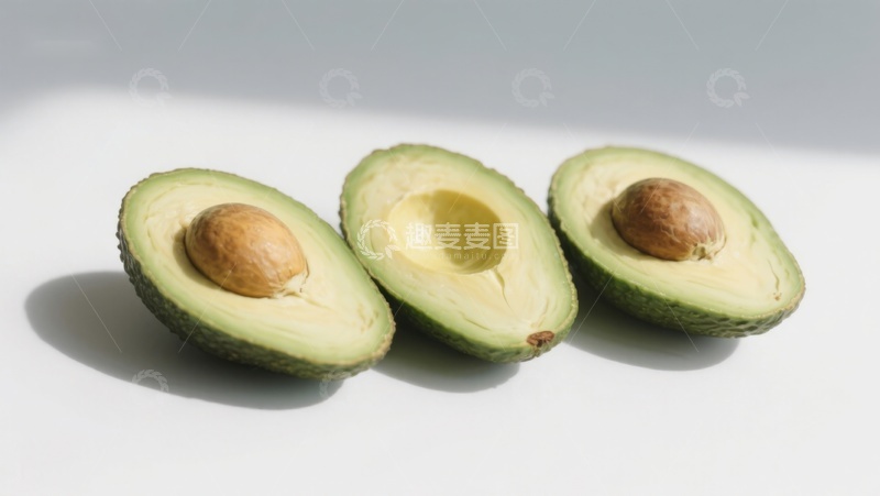 高清大图下载【趣麦麦图】新鲜切开的鳄梨展示