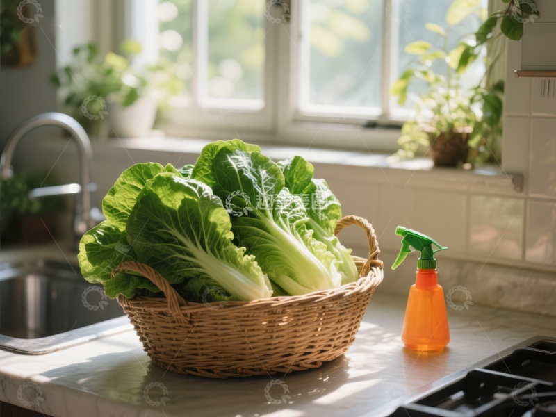 高清大图下载【趣麦麦图】厨房窗边的生菜篮