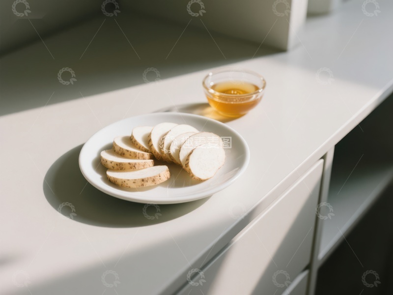 高清大图下载【趣麦麦图】切片面包与蜂蜜小碟