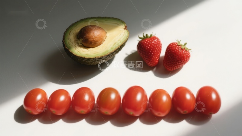 高清大图下载【趣麦麦图】新鲜水果与蔬菜的排列组合