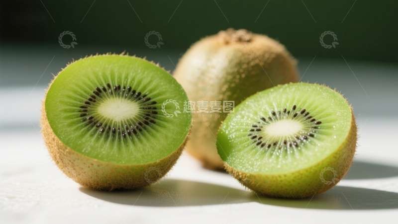 高清大图下载【趣麦麦图】新鲜猕猴桃切面展示