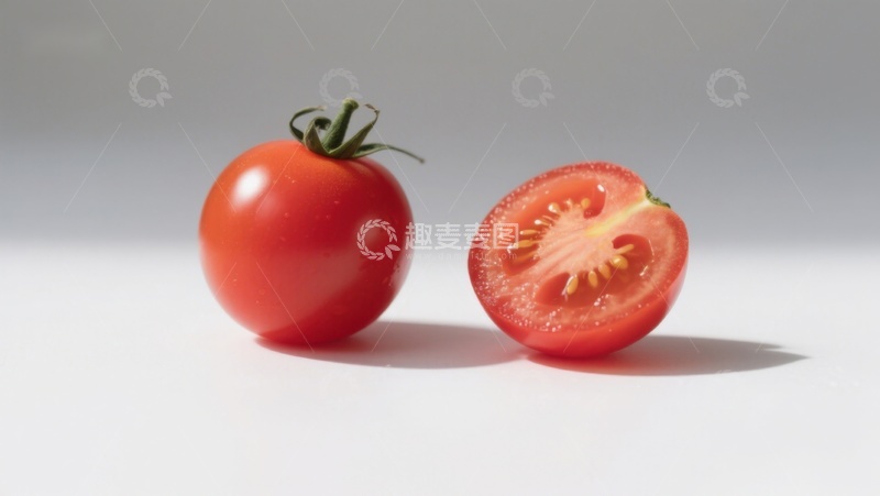 高清大图下载【趣麦麦图】新鲜番茄与切片展示