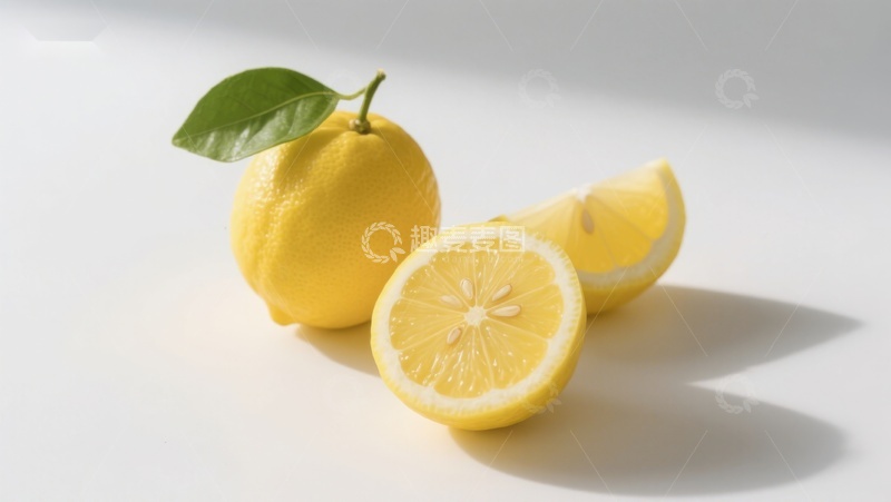 高清大图下载【趣麦麦图】新鲜柠檬切片与整果展示