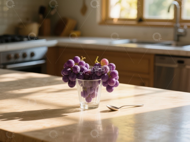 高清大图下载【趣麦麦图】厨房台面上的葡萄