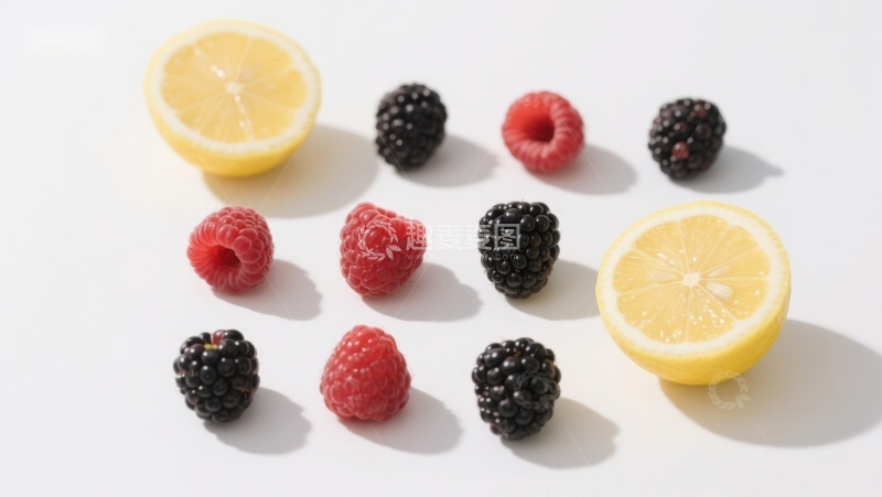 高清大图下载【趣麦麦图】柠檬与浆果的清新组合