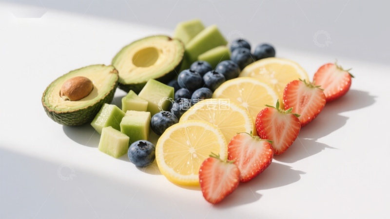 高清大图下载【趣麦麦图】新鲜水果切片排列展示