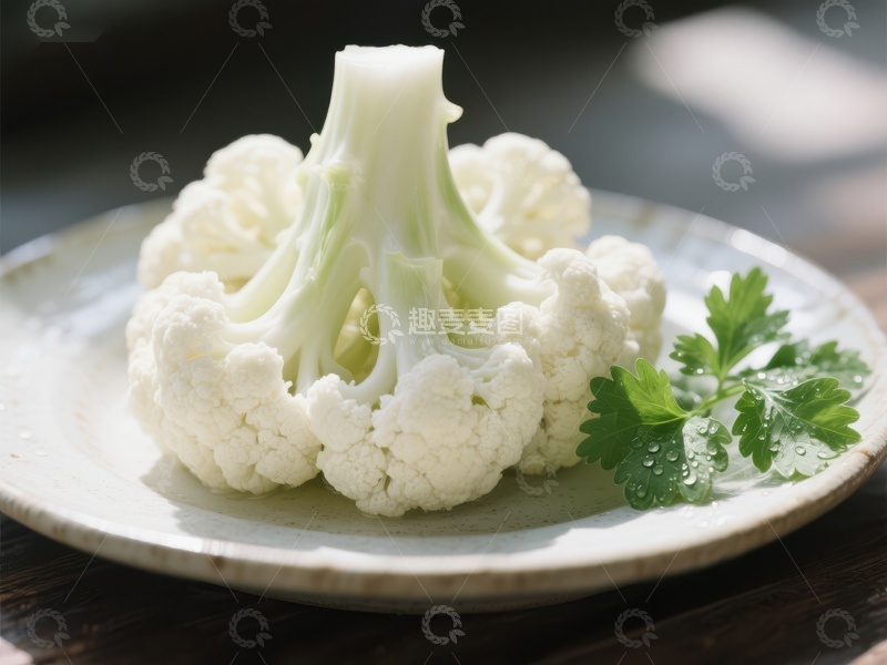 高清大图下载【趣麦麦图】新鲜花椰菜配香草装饰