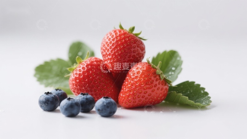 高清大图下载【趣麦麦图】新鲜草莓与蓝莓的组合