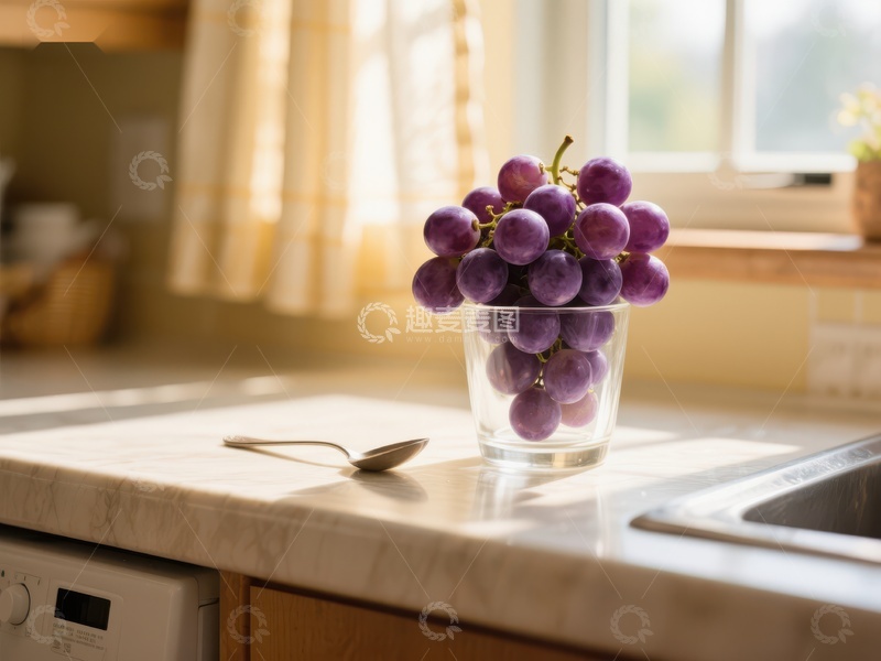 高清大图下载【趣麦麦图】阳光下的葡萄杯