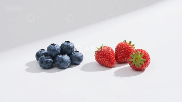 蓝莓与草莓的清新对比