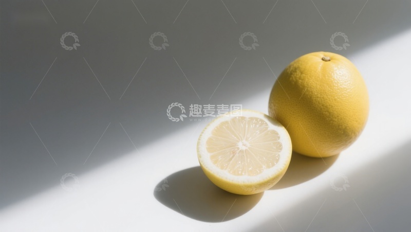高清大图下载【趣麦麦图】阳光下的柠檬与柚子