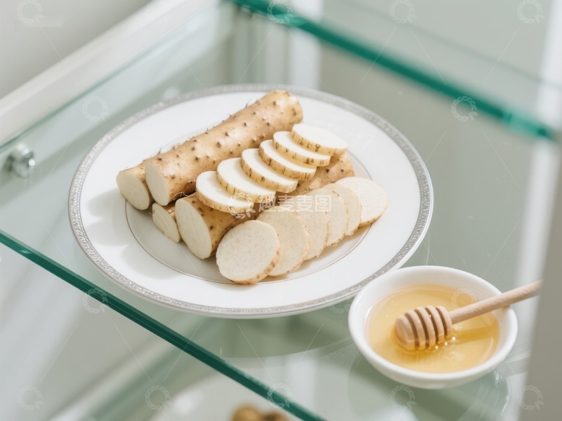 高清大图下载【趣麦麦图】山药切片与蜂蜜，健康美食搭配