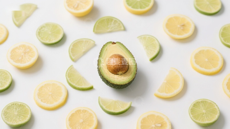高清大图下载【趣麦麦图】柠檬与牛油果的清新组合