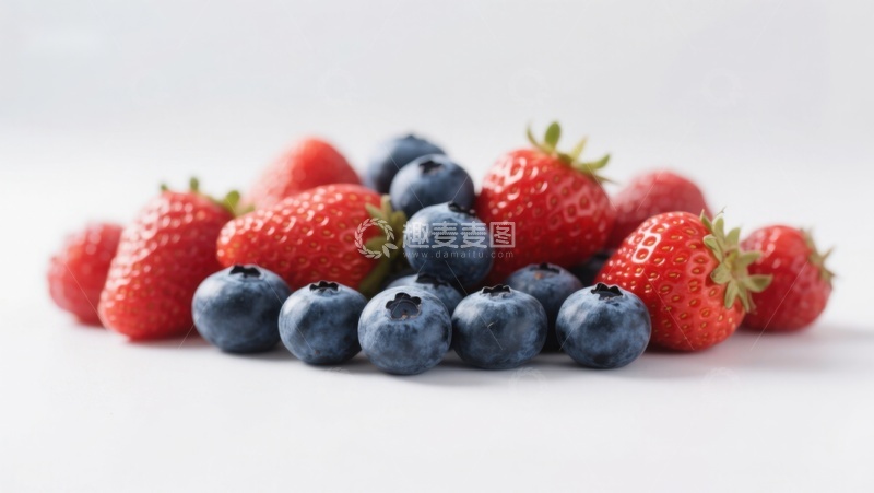 高清大图下载【趣麦麦图】新鲜草莓与蓝莓的组合