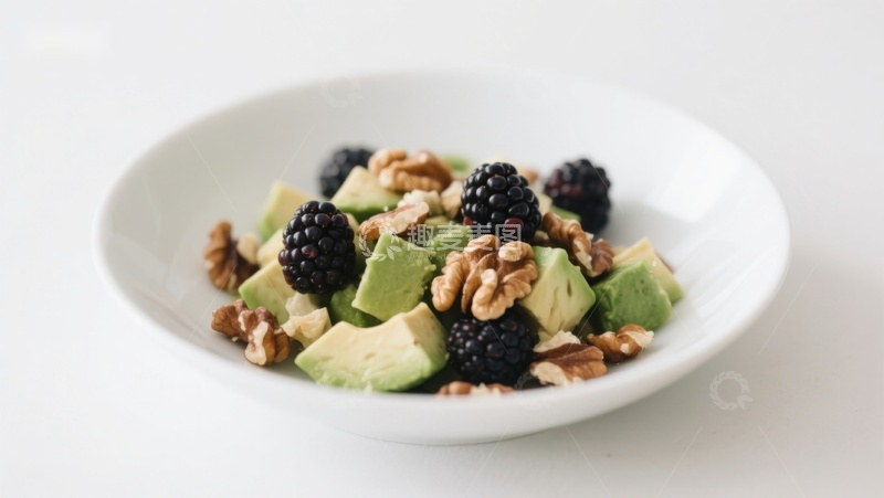 高清大图下载【趣麦麦图】黑莓牛油果核桃沙拉