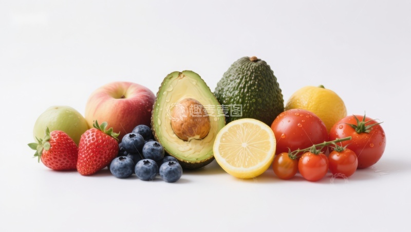 高清大图下载【趣麦麦图】新鲜水果与蔬菜的组合