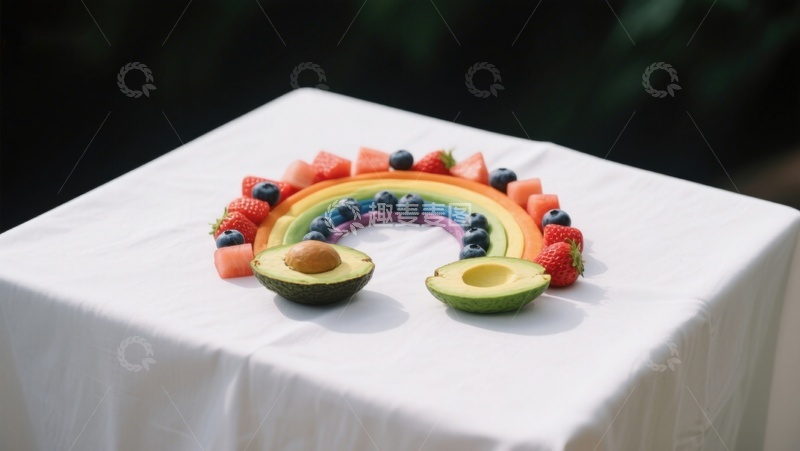高清大图下载【趣麦麦图】水果彩虹创意摆盘