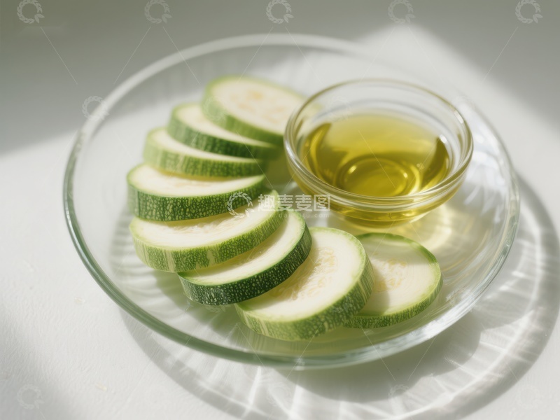 高清大图下载【趣麦麦图】切片黄瓜与橄榄油的清新组合