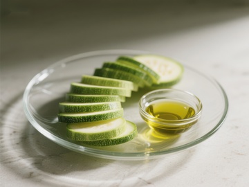 切片黄瓜与橄榄油