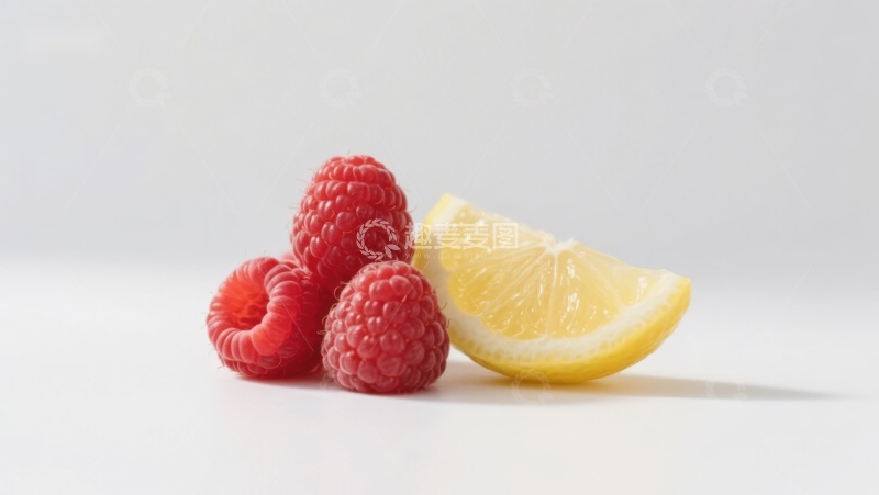 高清大图下载【趣麦麦图】新鲜覆盆子与柠檬片