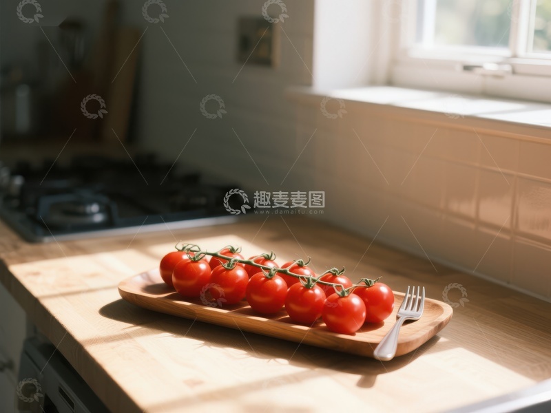 高清大图下载【趣麦麦图】阳光下的樱桃番茄