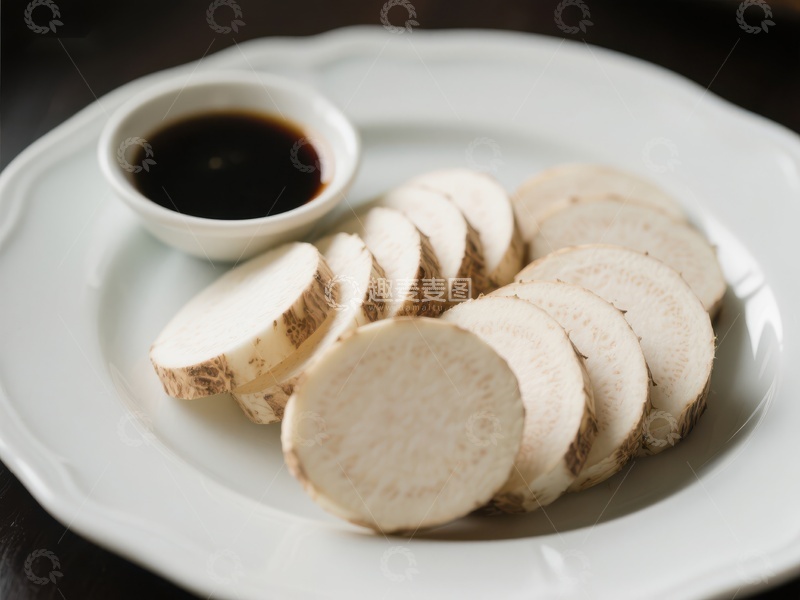 高清大图下载【趣麦麦图】切片山药配酱油碟