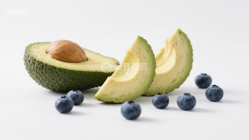 高清大图下载【趣麦麦图】新鲜牛油果与蓝莓的组合