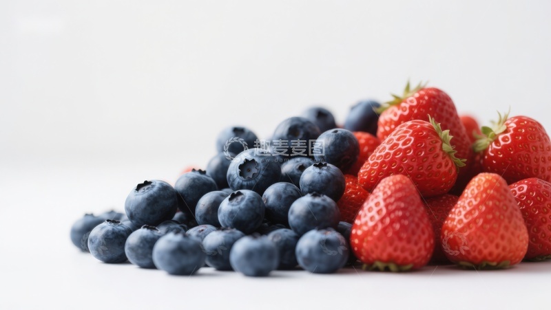 高清大图下载【趣麦麦图】新鲜蓝莓与草莓的组合