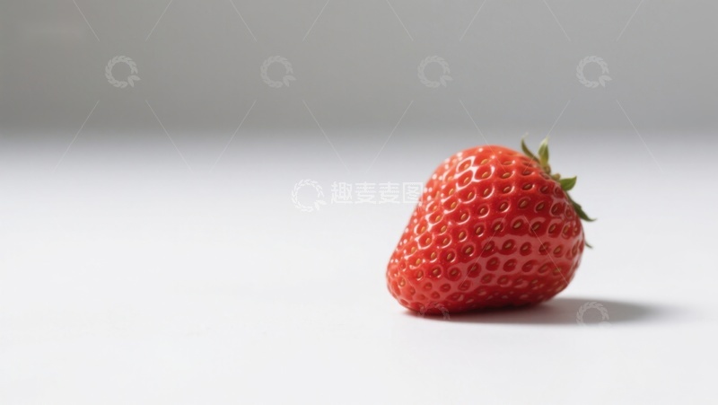 高清大图下载【趣麦麦图】新鲜草莓静置于白色背景