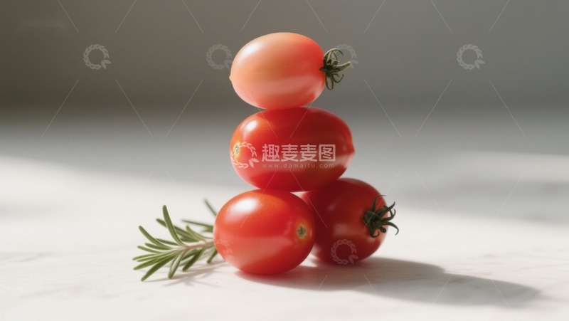 高清大图下载【趣麦麦图】樱桃番茄叠放特写