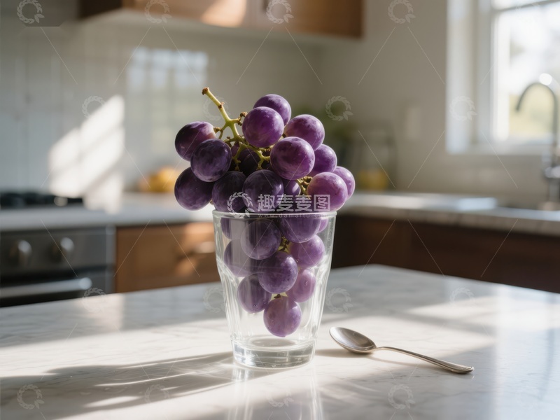 高清大图下载【趣麦麦图】阳光下的葡萄杯