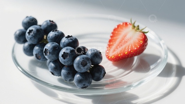 蓝莓与草莓的清新对比