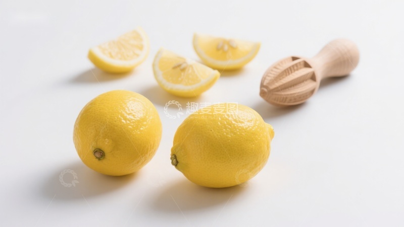 高清大图下载【趣麦麦图】新鲜柠檬与手动榨汁器