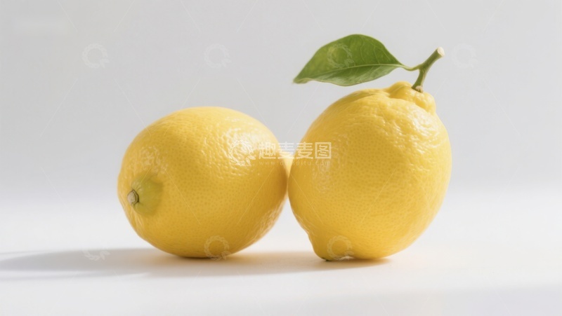 高清大图下载【趣麦麦图】两个新鲜柠檬并排展示
