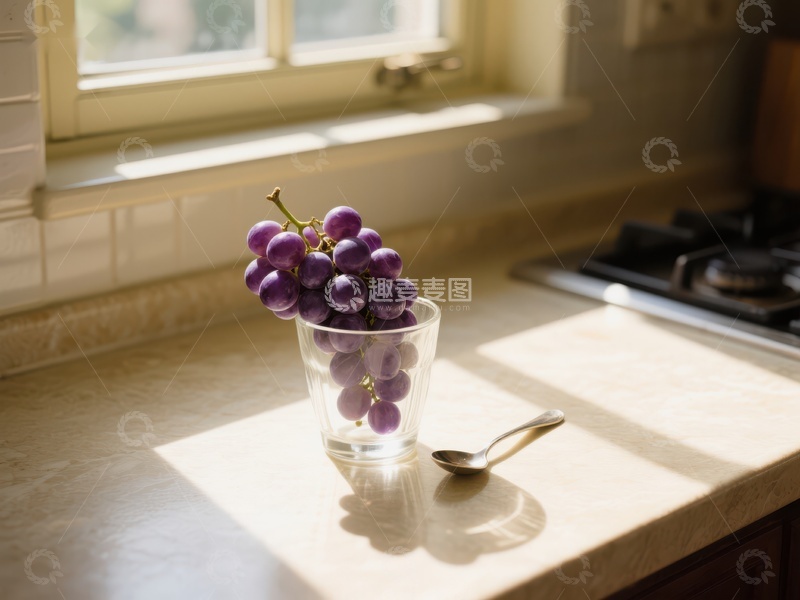 高清大图下载【趣麦麦图】阳光下的葡萄杯