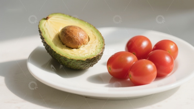 高清大图下载【趣麦麦图】切开的牛油果与樱桃番茄